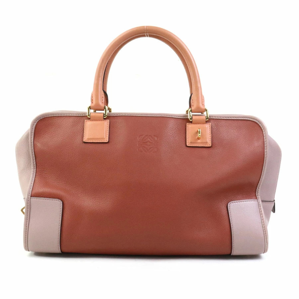 Loewe Amazona handbag leather brown purple beige gold